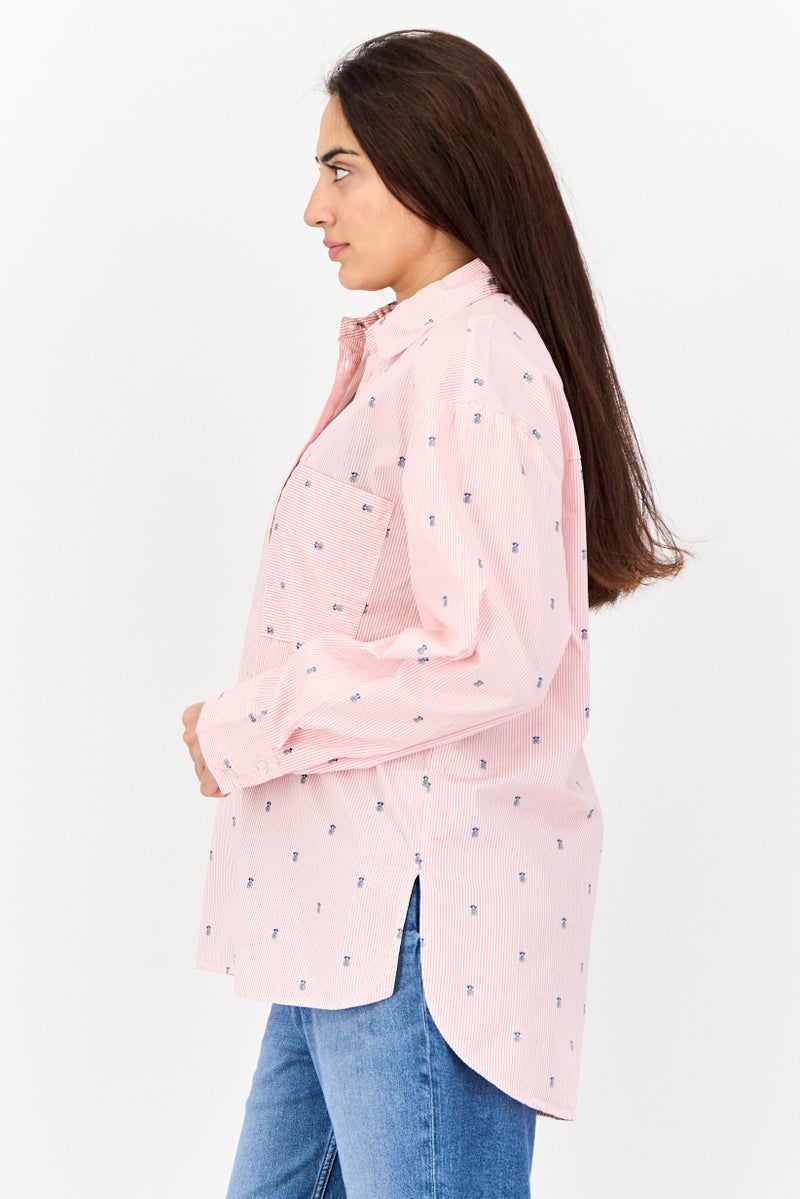 XOXO Women Regular Fit Stripe Long Sleeve Shirt, Multicolor - Image 4